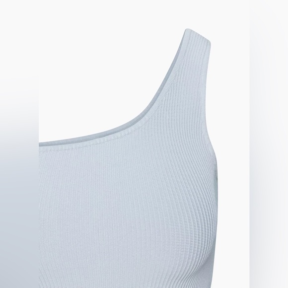 ARITZIA | Babaton Sculpt Knit One-Shoulder Dress in Cement Blue S - Picture 6 of 14